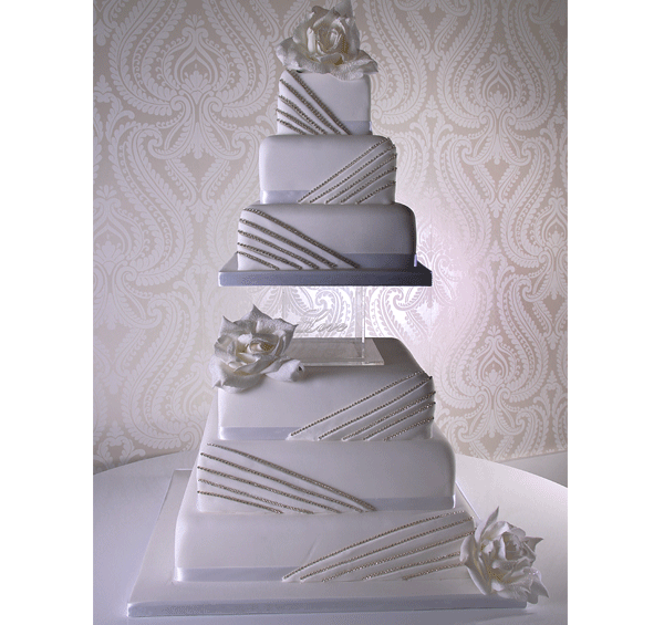 Diamante Fold Wedding Cake
