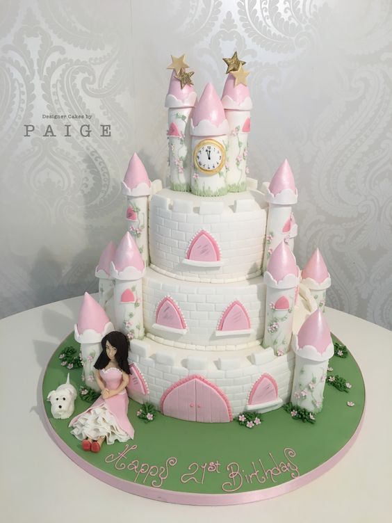 Pink Princess Castle Cake Designer Cakes By Paige