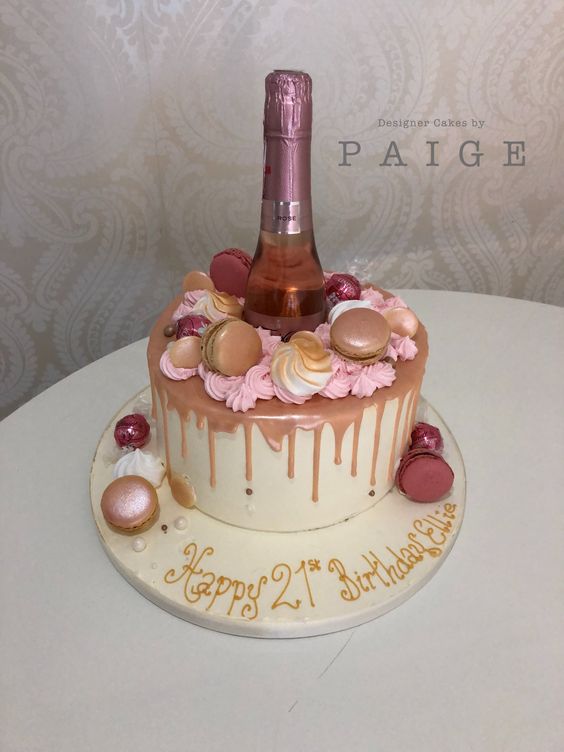 Rose Gold Prosecco Small Designer Cakes by Paige